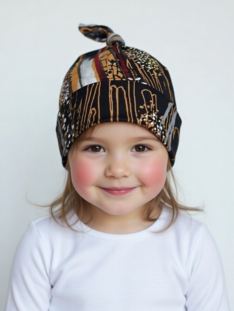 Speckled hat with a knot